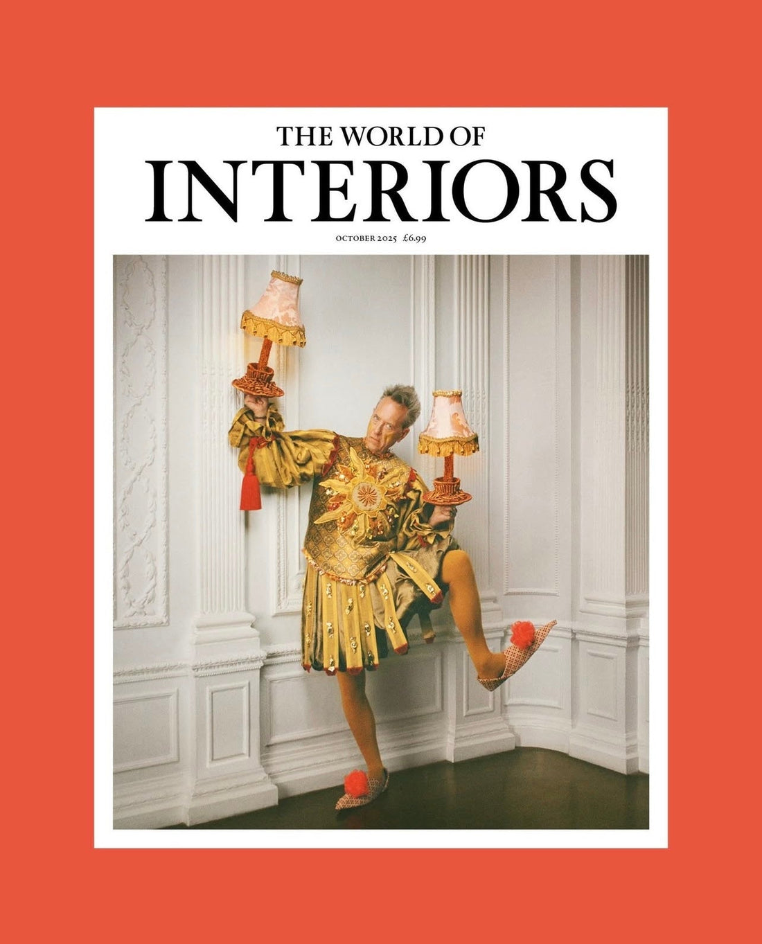 Richard E. Grant Dazzles in Cotton Velvet Aurum in The World of Interiors, October ’25
