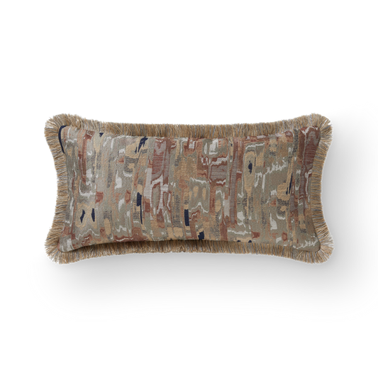 Cascade Cushion - Cedar, Metallic Gold Linen Fringe (CC0021)