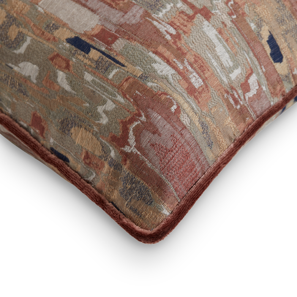 Cascade Silk Velvet Rosewood Cushion - Cedar, Self Piped (CC0027)