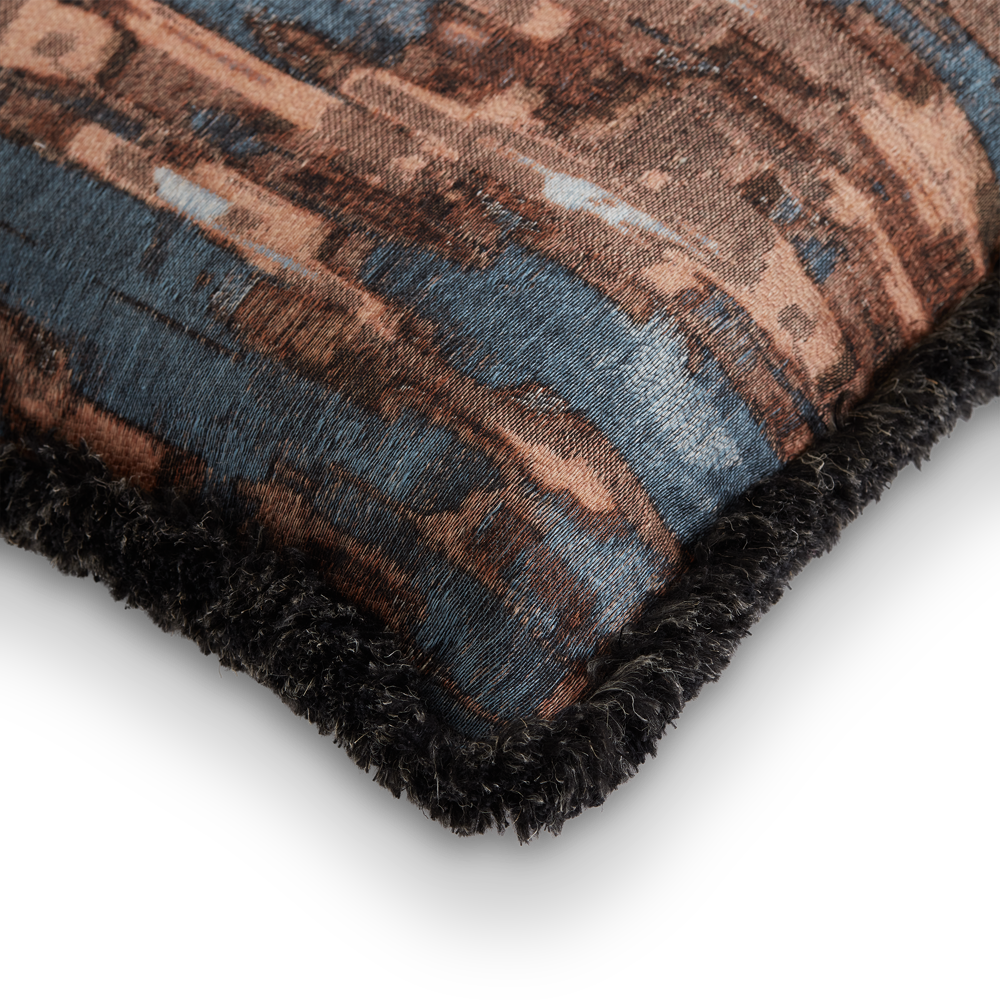 Cascade Cushion - Clay Reverse, Black Wool Fringe (CC0077)