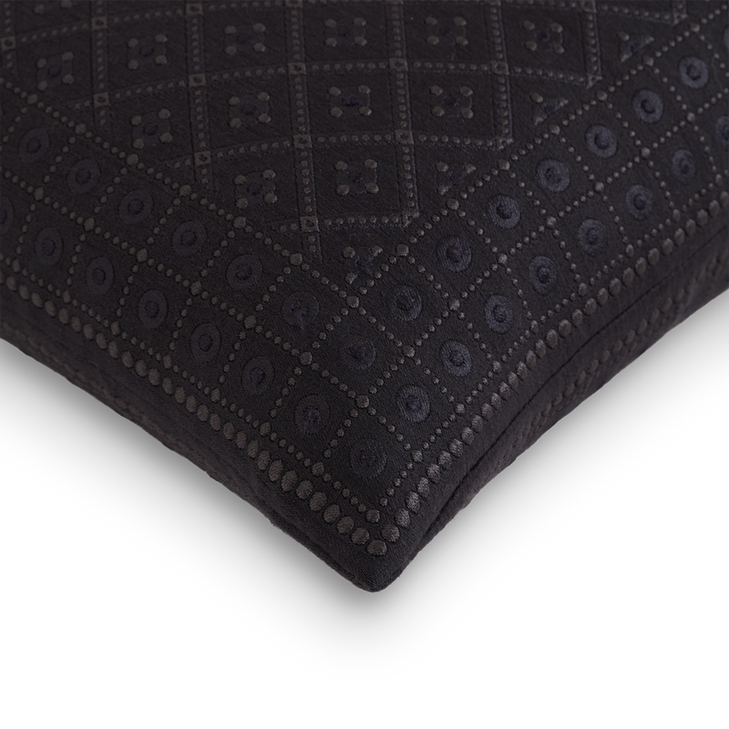 Greta Cushion - Jet, Self Piped (CO3211)