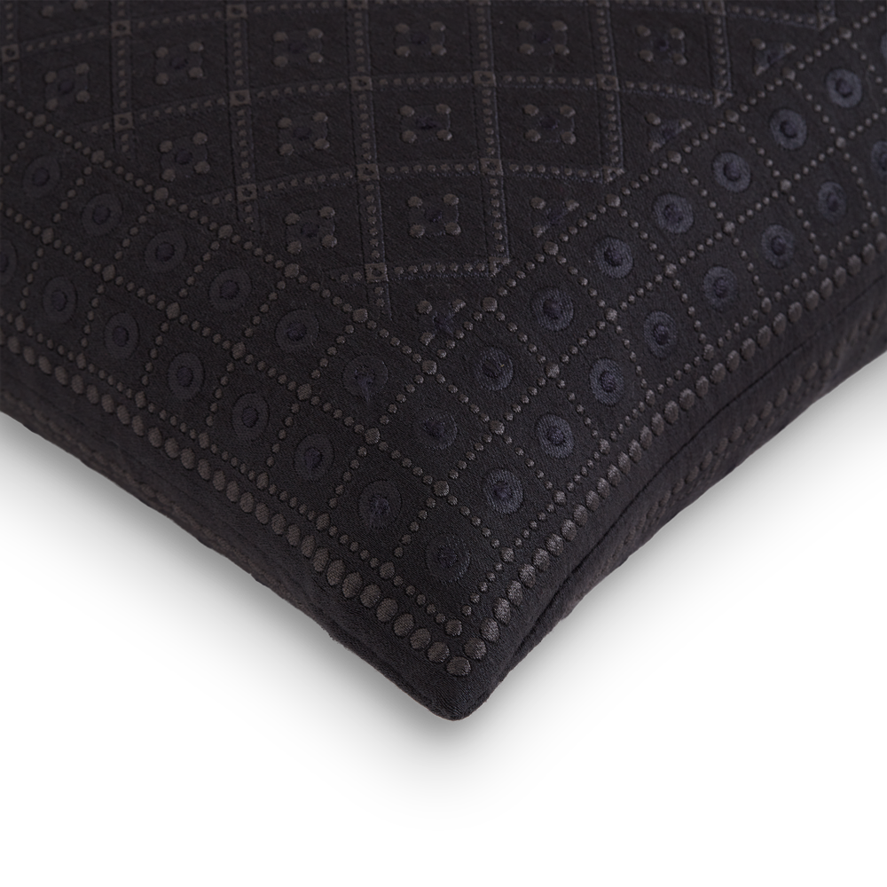 Greta Cushion - Jet, Self Piped (CO3211)
